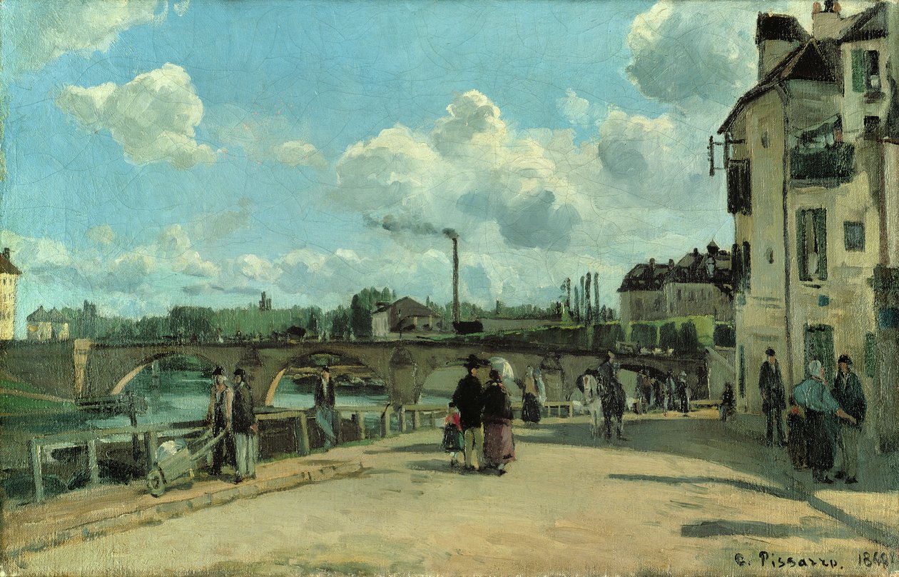 Vue de Pontoise : Quai au Pothuis, 1868 - Camille Jacob Pissarro