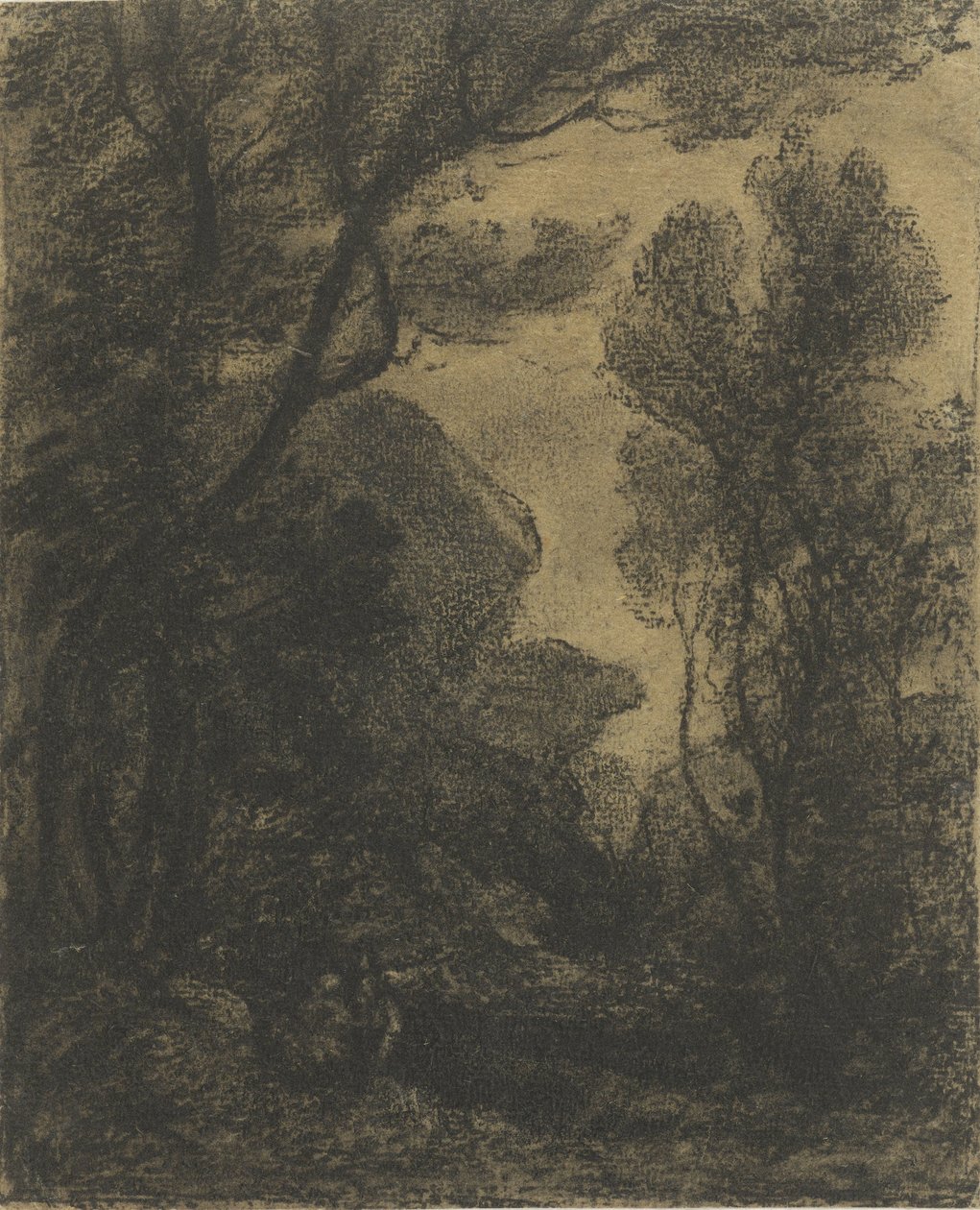 Vue de forêt au crépuscule - Camille Corot