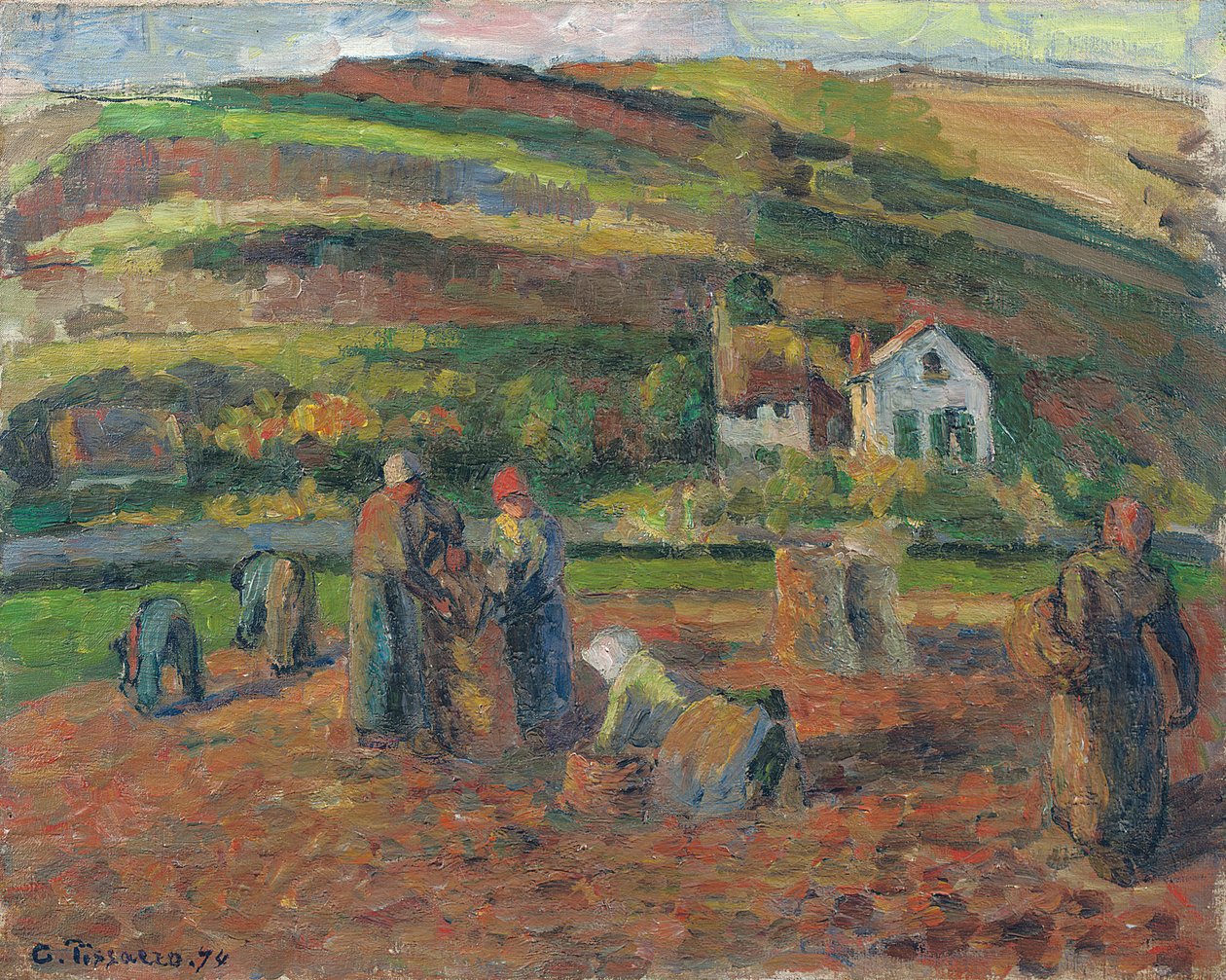 La Récolte de pommes de terre, Pontoise, 1874 - Camille Jacob Pissarro