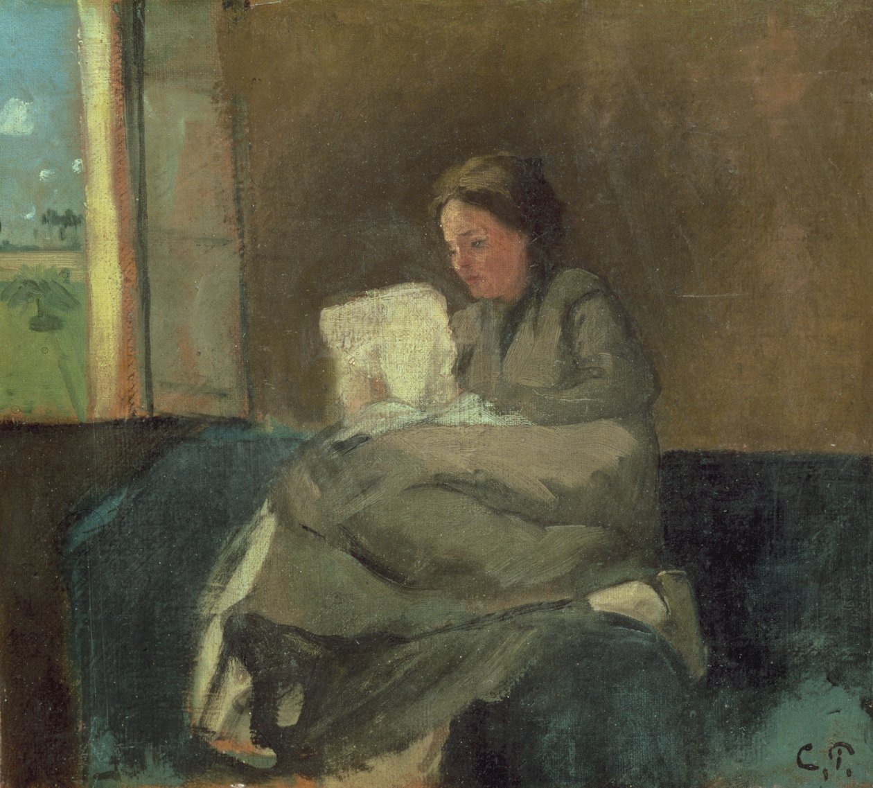 Femme Lisant - Camille Jacob Pissarro