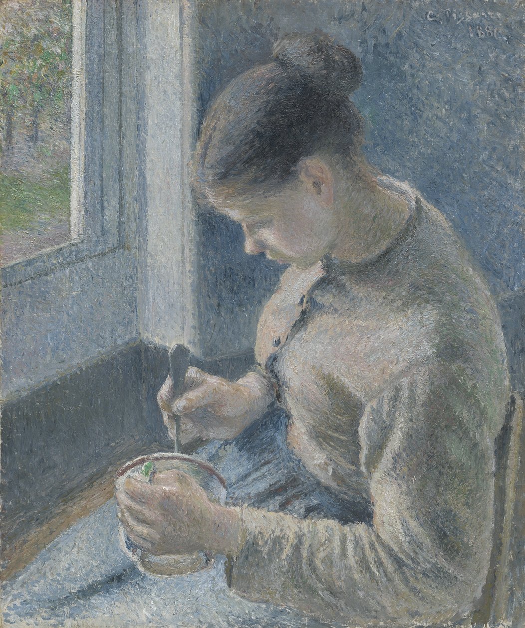 Jeune paysanne prenant son café, 1881 - Camille Jacob Pissarro