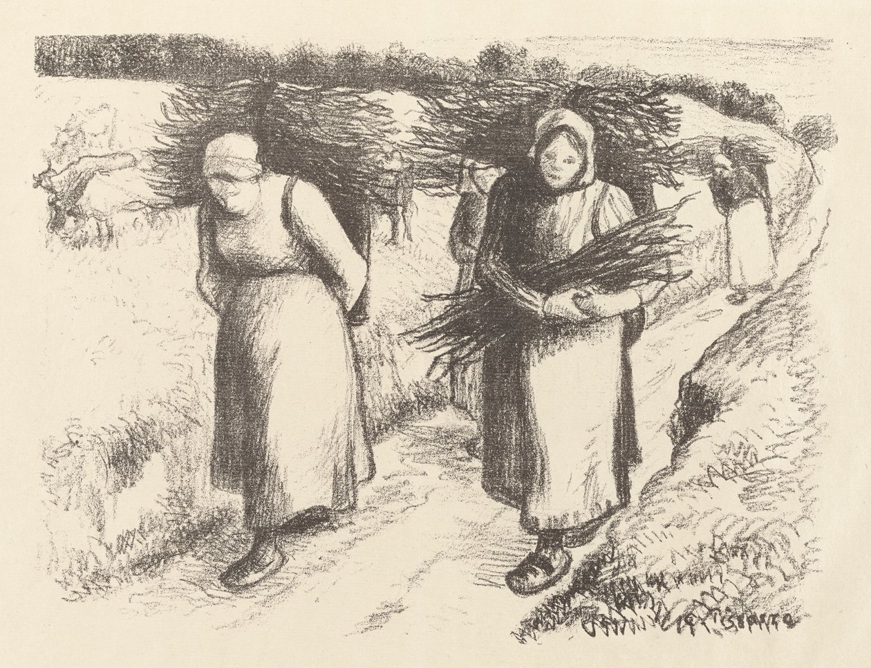 Porteurs de bois de chauffage - Camille Pissarro