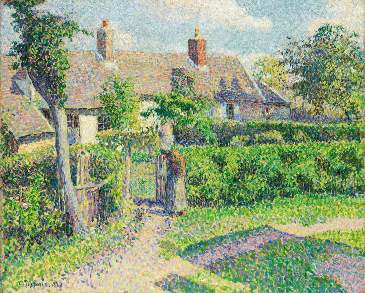 Maisons de paysans, Éragny, 1887 - Camille Jacob Pissarro