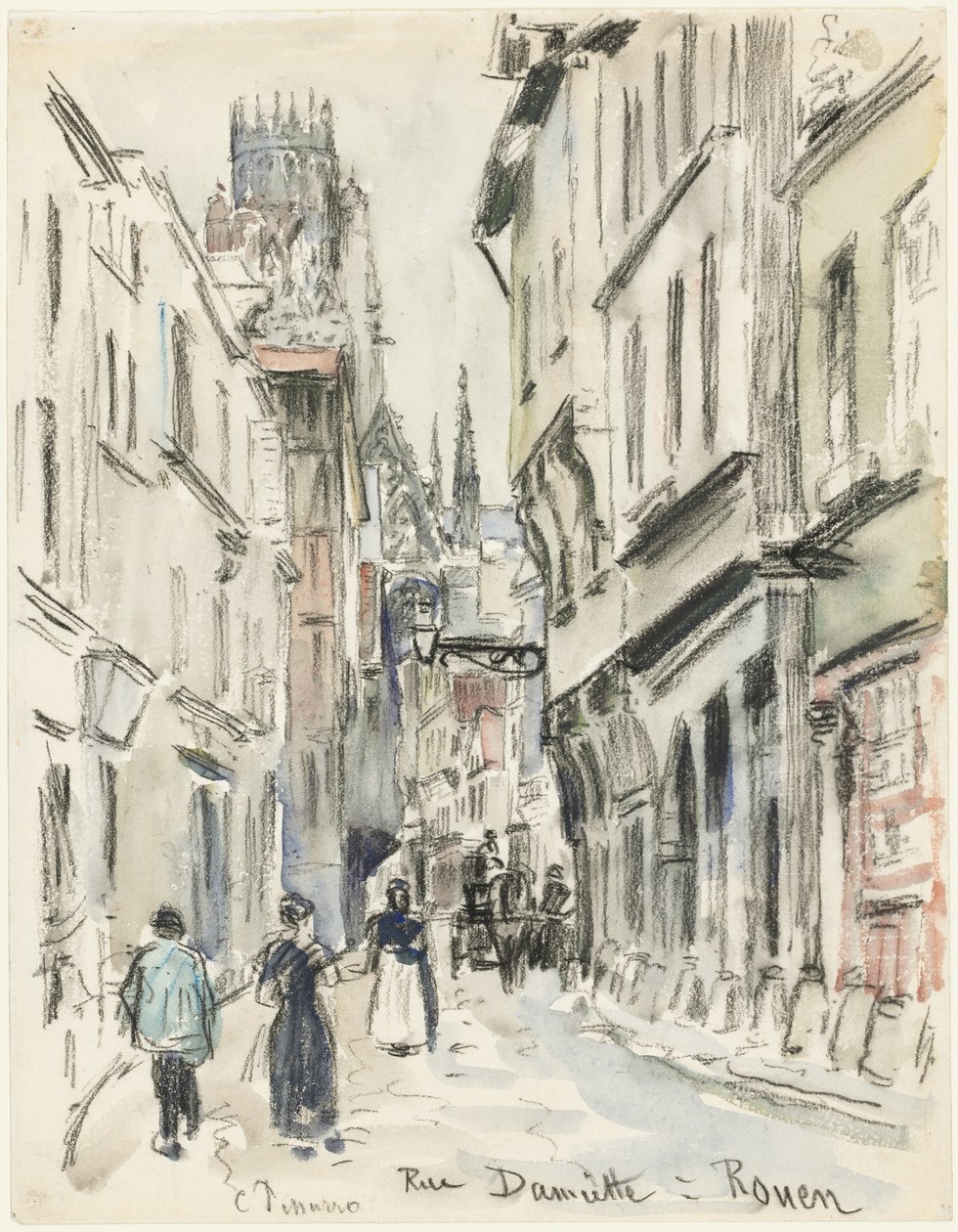 Rue Damiette, Rouen - Camille Pissarro