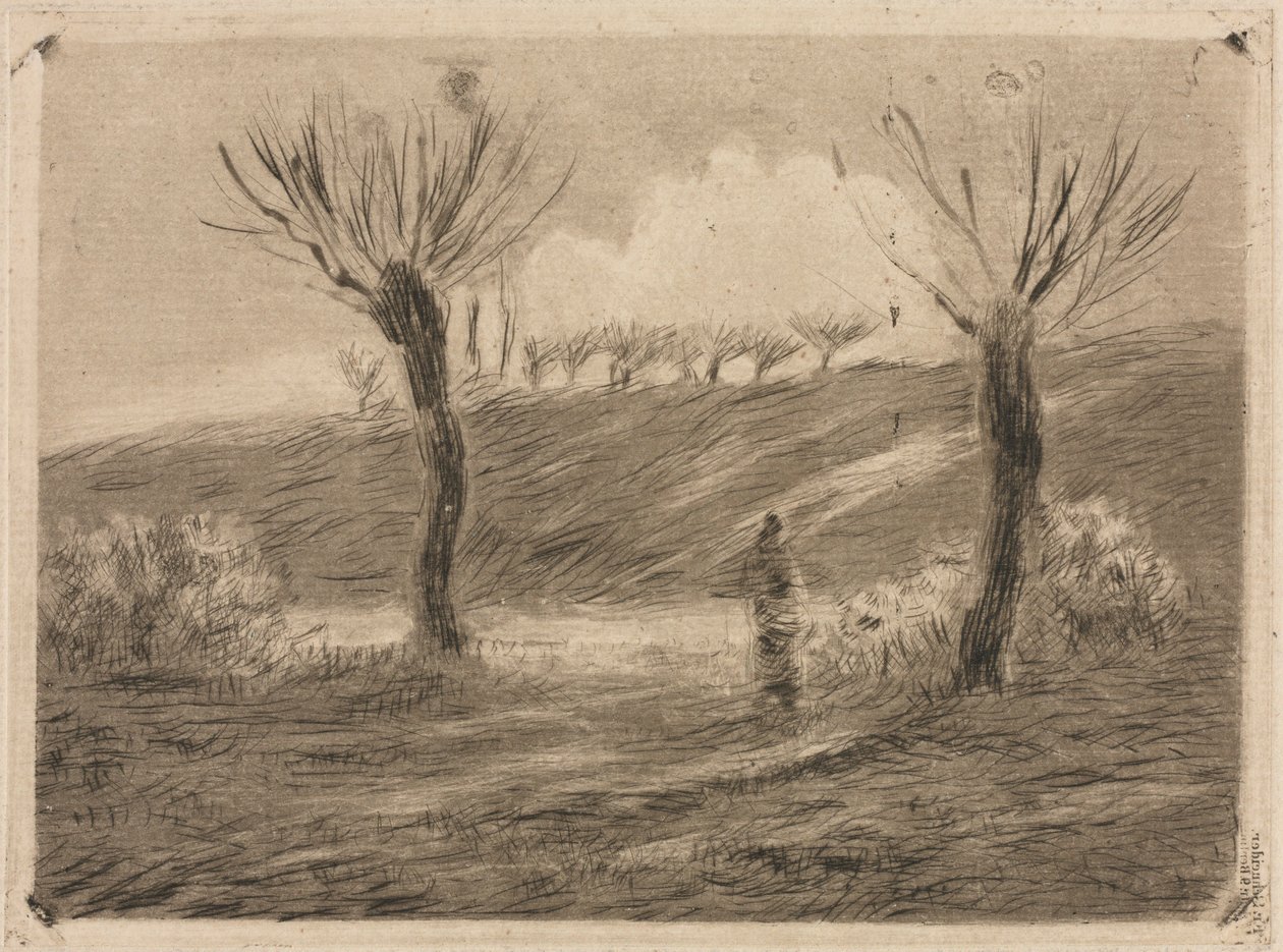 Soleil couchant - Camille Pissarro