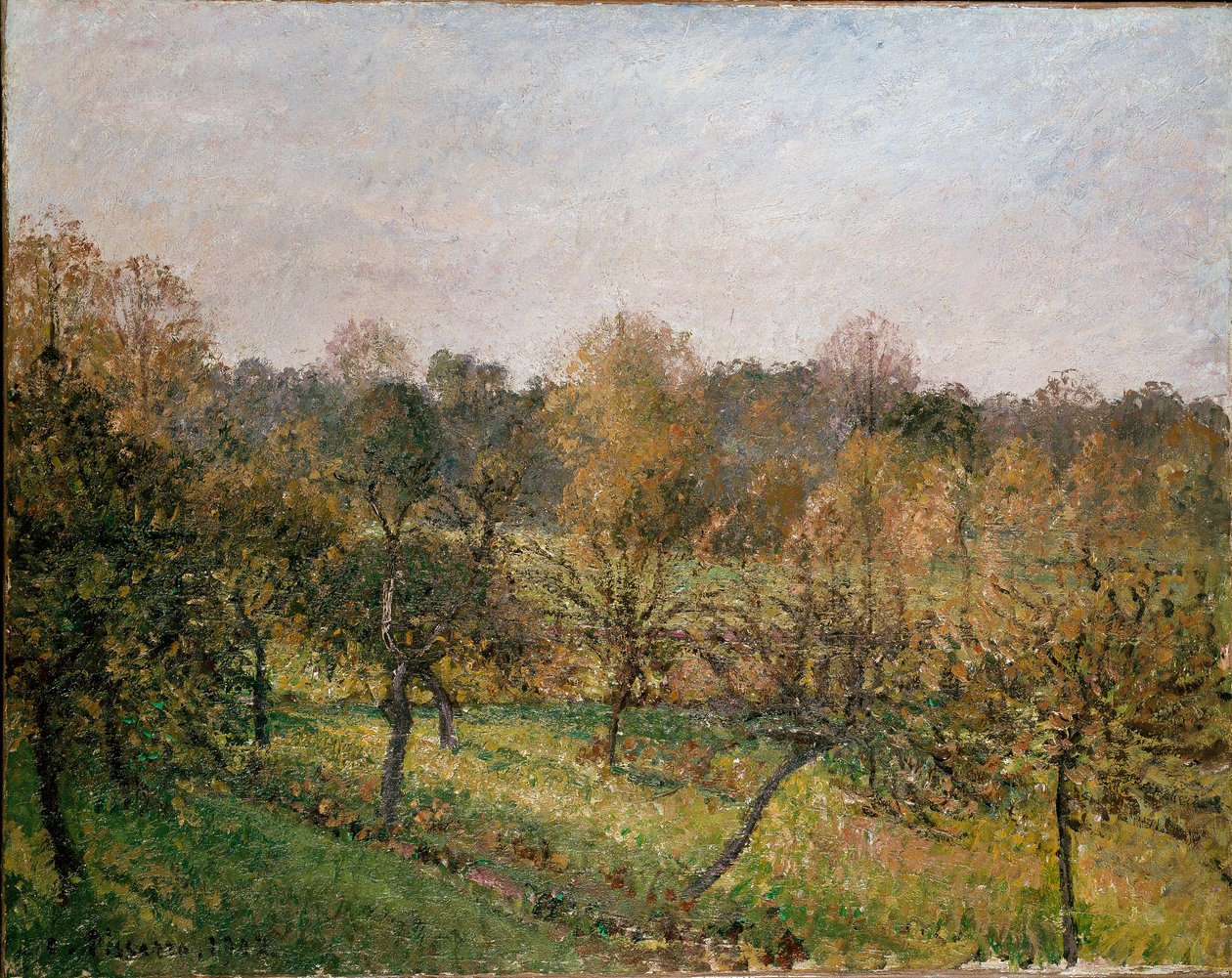 Coucher de soleil à Éragny-sur-Epte, automne, 1902 - Camille Pissarro