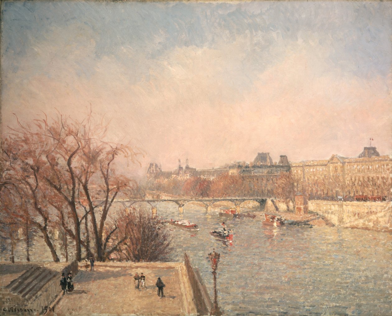 Le Louvre : Matin - Camille Pissarro