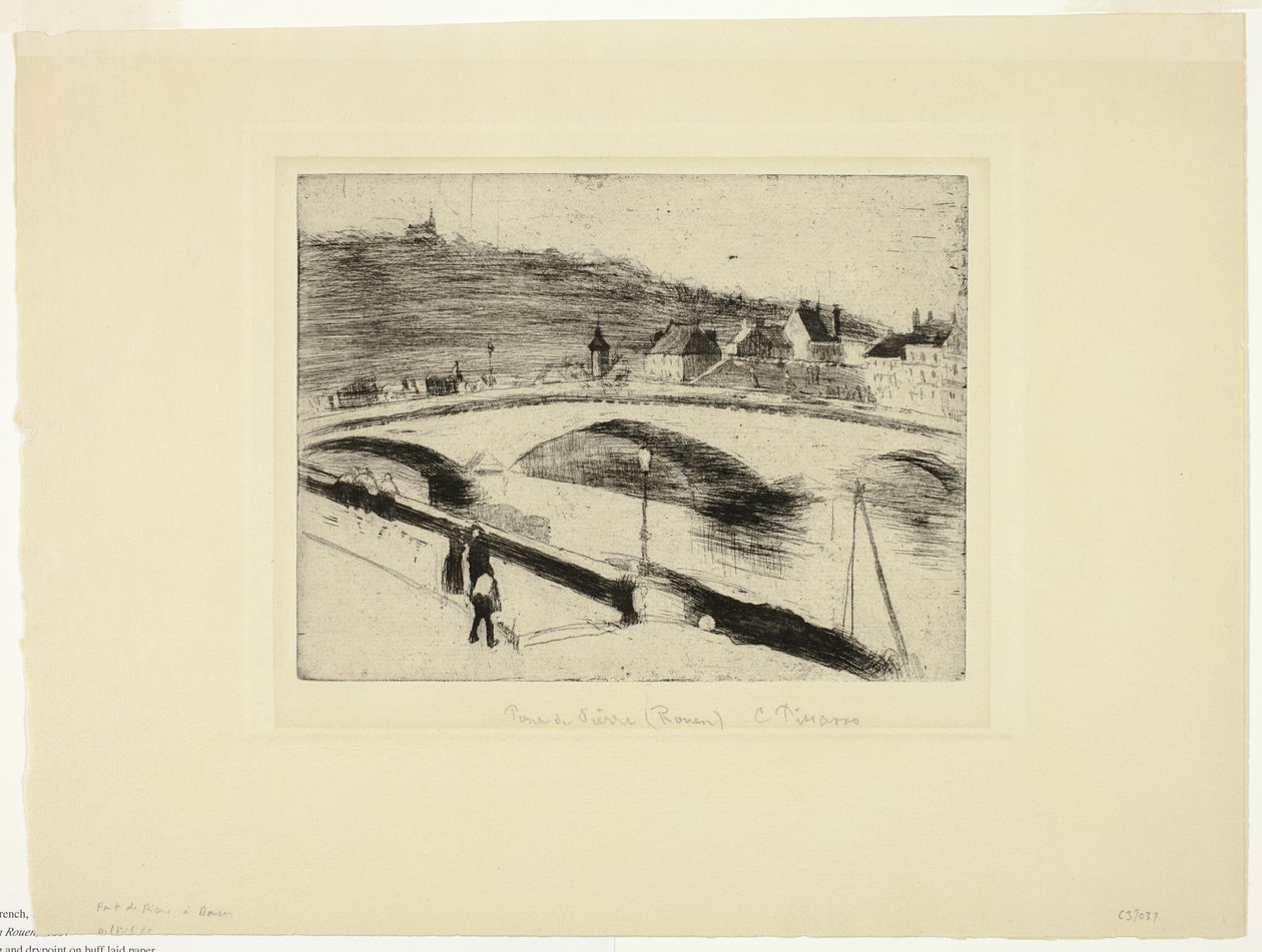 Le pont de pierre à Rouen - Camille Pissarro