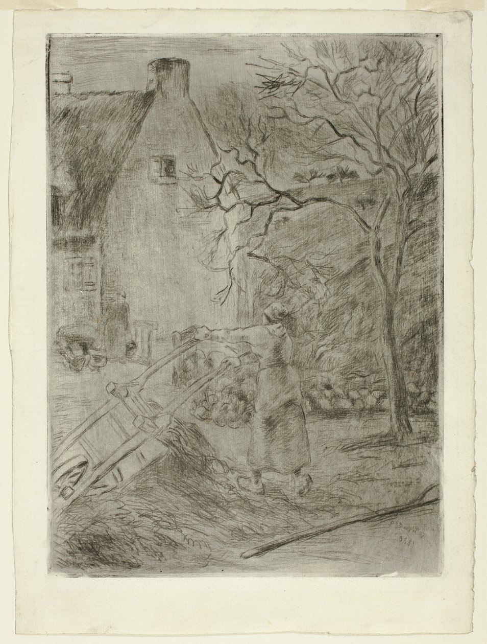 Femme vidant une brouette - Camille Pissarro