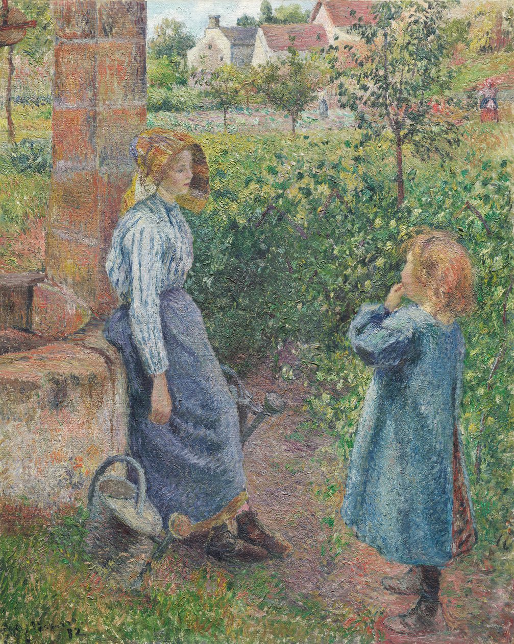 Femme et enfant au puits, 1882 - Camille Pissarro