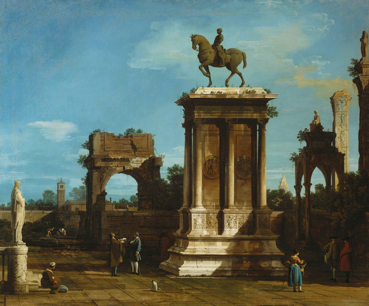 Le monument Colleoni dans un décor de caprice - Canaletto