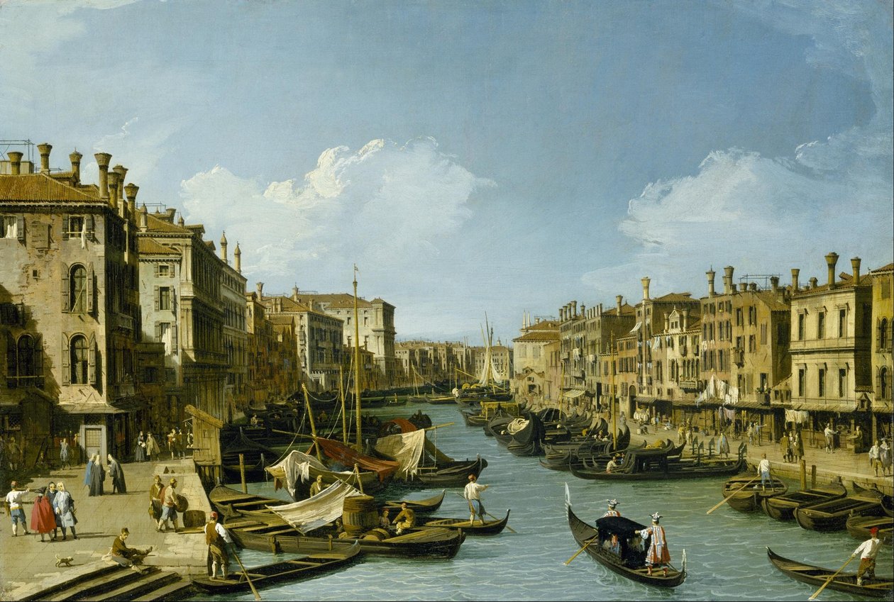 Le Grand Canal près du pont du Rialto, Venise - Canaletto