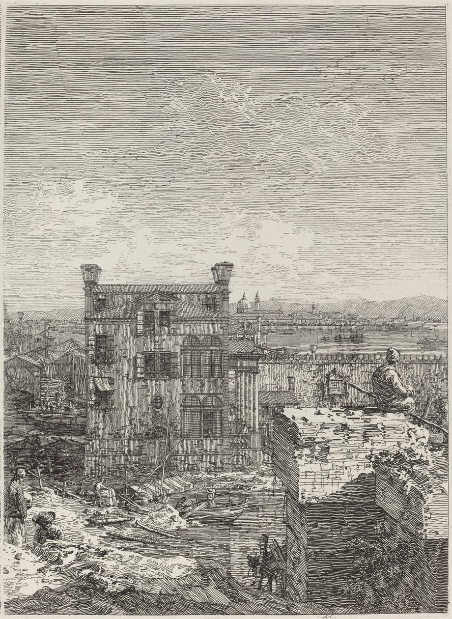 La maison avec le péristyle (droite) - Canaletto
