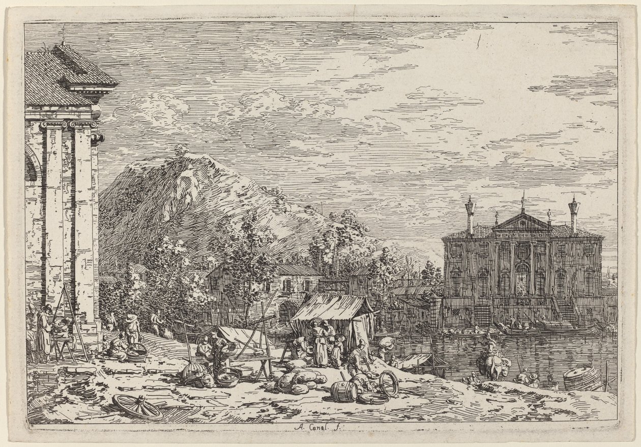 Le marché à Dolo, vers 1735-1746 - Canaletto