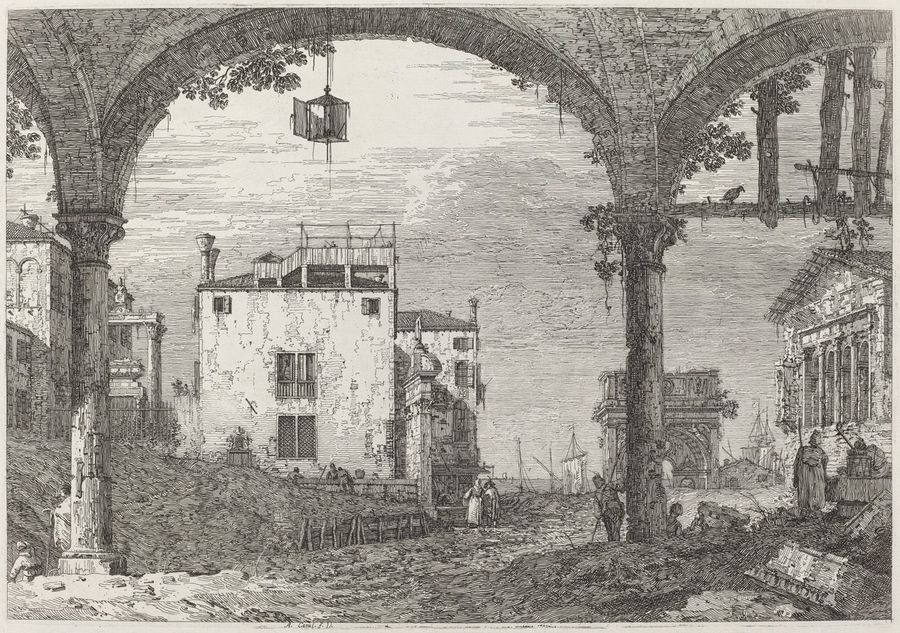 Le Portique avec la Lanterne, vers 1735-1746 - Canaletto