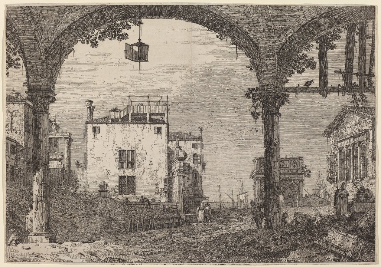 Le portique avec la lanterne, vers 1735-1746 - Canaletto