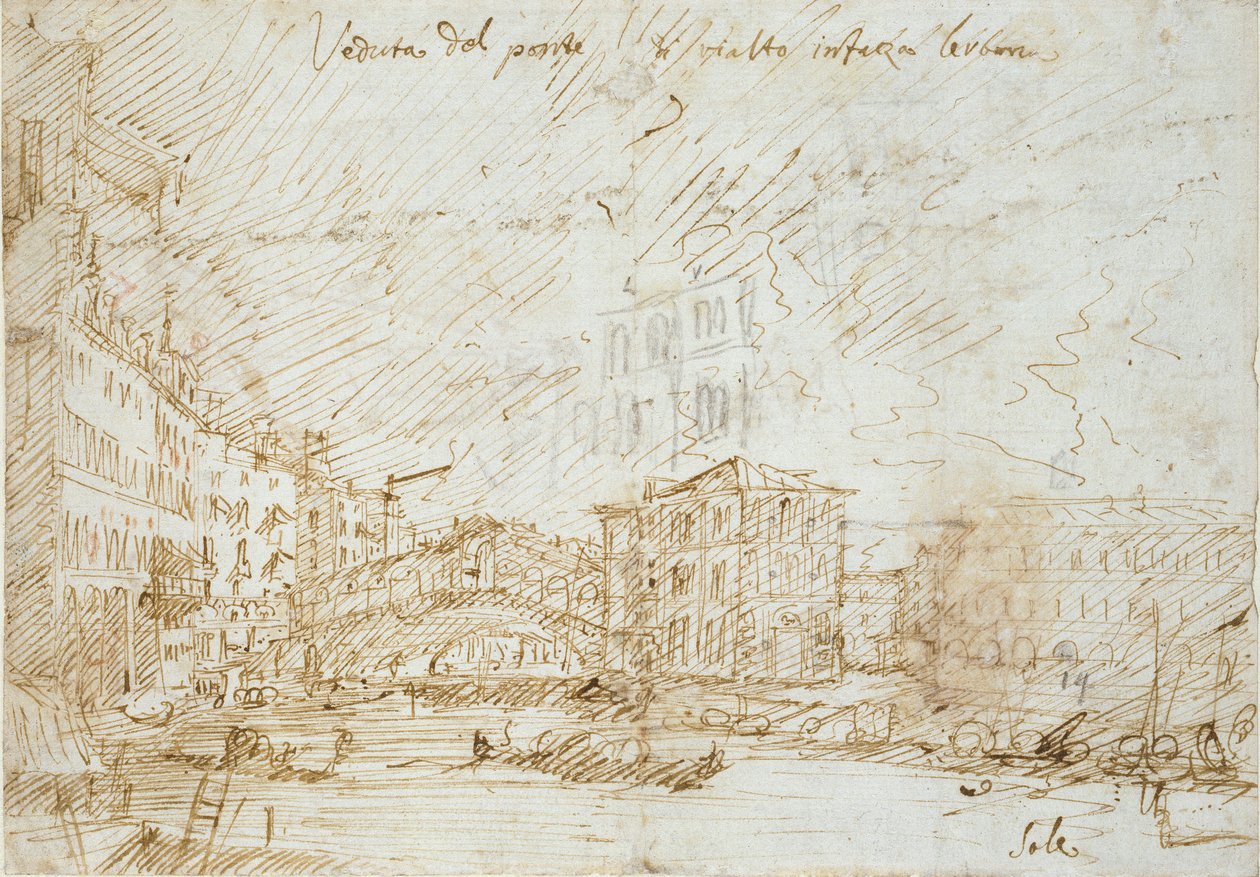 Venise : Le Pont de Rialto, milieu du 18e siècle - Canaletto