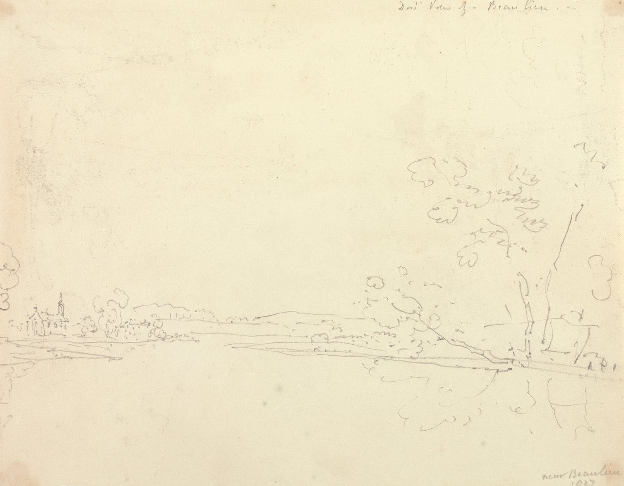 Vue lointaine de Beaulieu, Hampshire - Capt. Thomas Hastings
