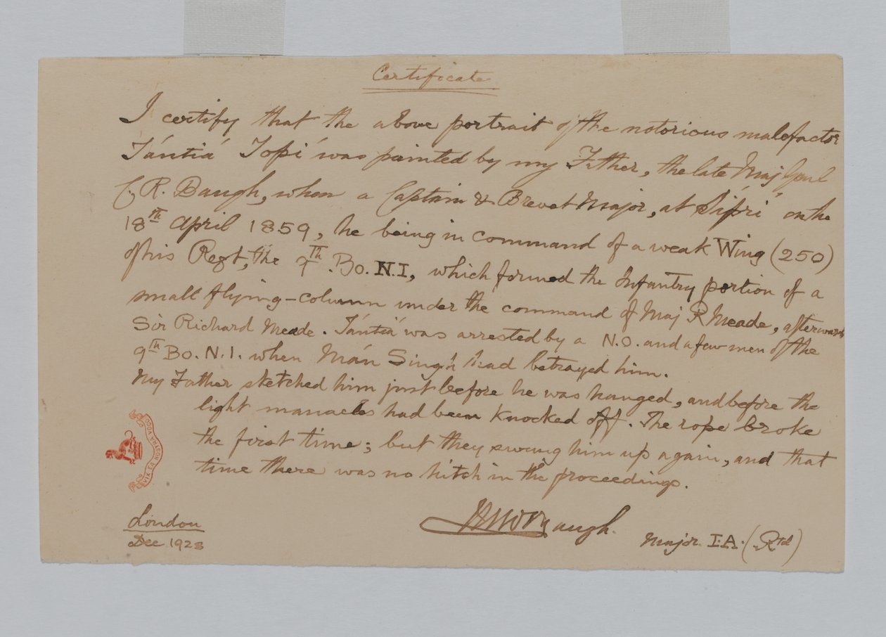 Tantia Topi, le chef rebelle indien - Captain C.R. Baugh