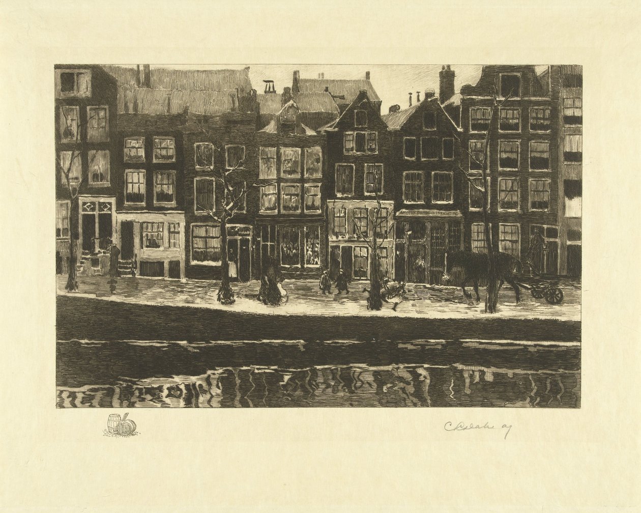 Lauriergracht - Carel Lodewijk Dake (signed by artist)