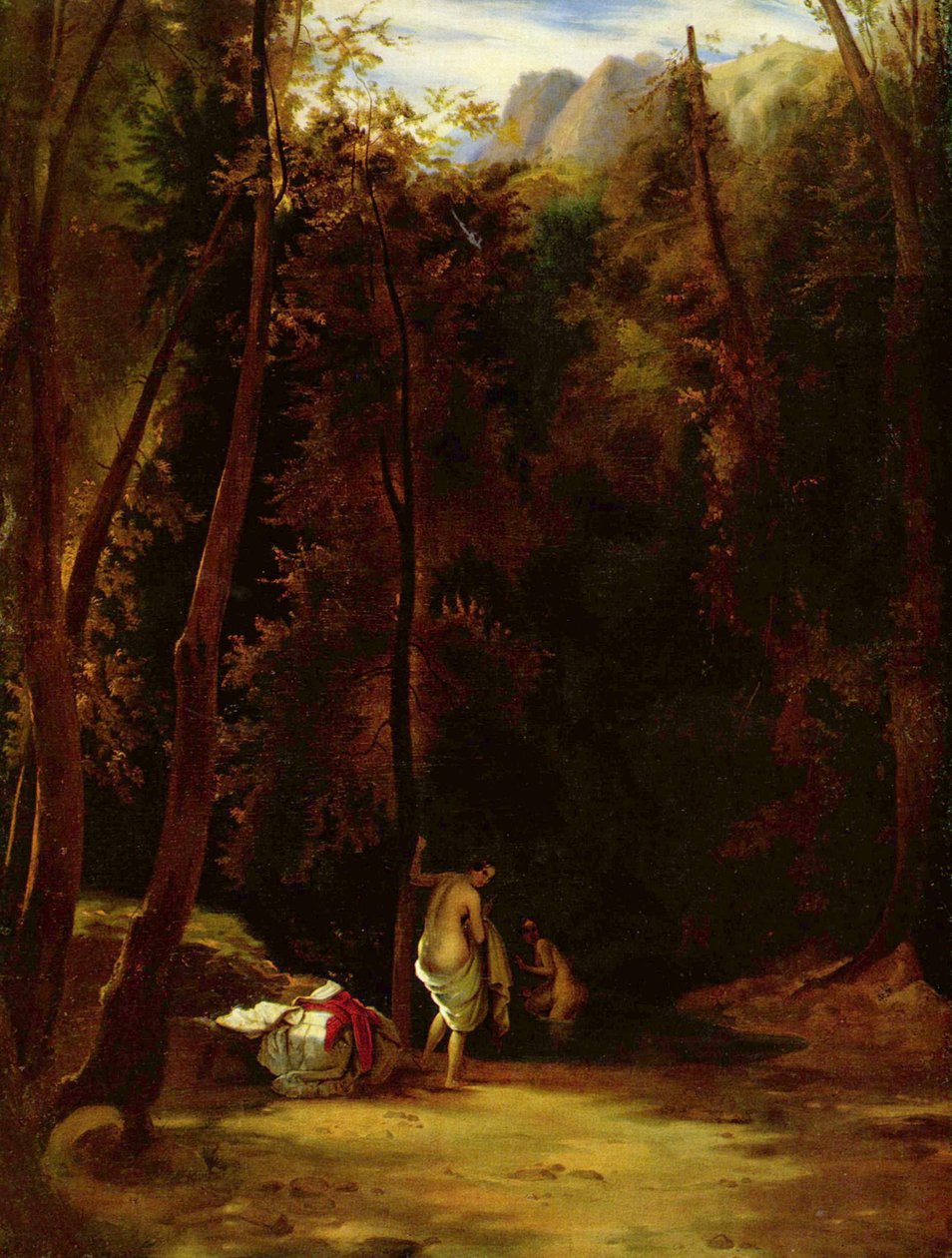 Baigneuses dans le parc de Terni - Carl Blechen