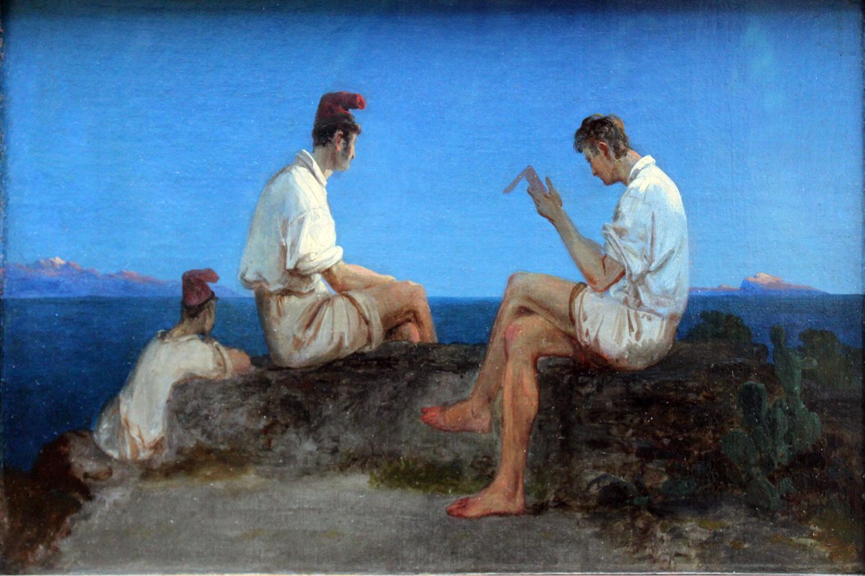 Trois pêcheurs dans le golfe de Naples - Carl Blechen