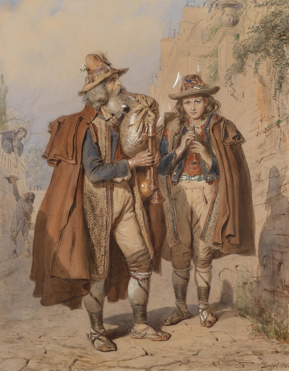 Joueur de cornemuse et flûtiste - Carl Goebel