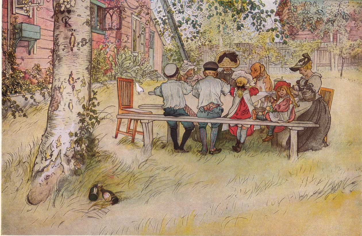 Petit déjeuner sous le grand bouleau - Carl Larsson