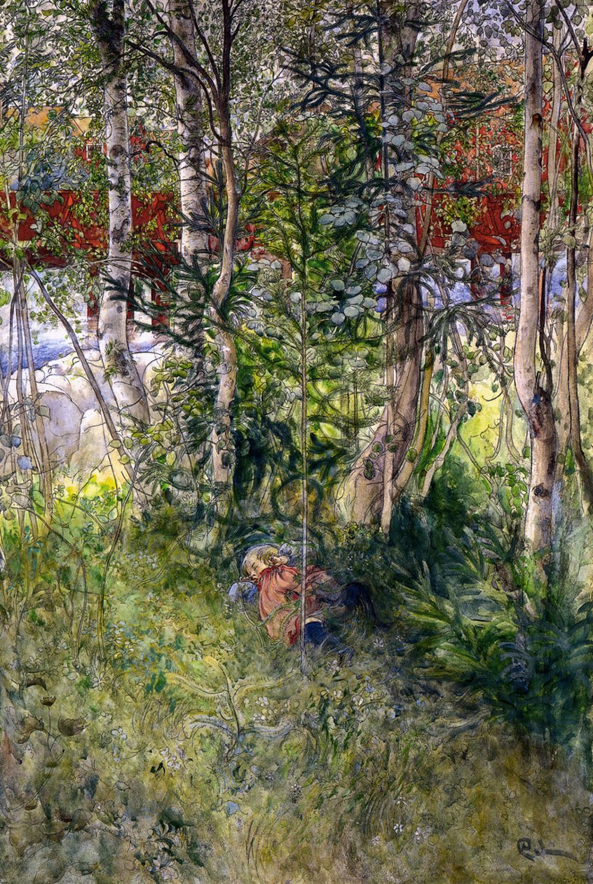 Sieste dans la verdure - Carl Larsson