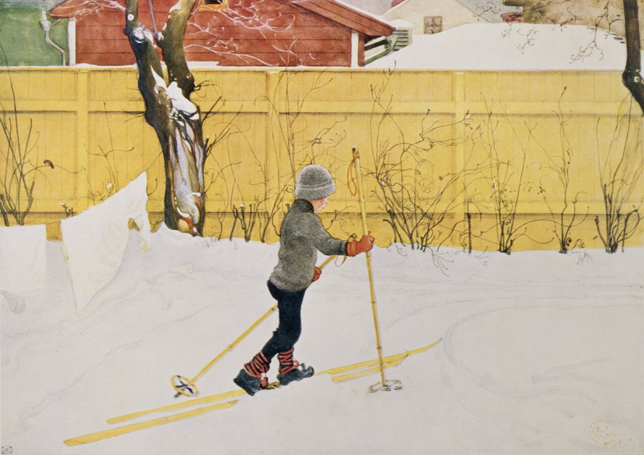 Le skieur, c.1909 - Carl Larsson
