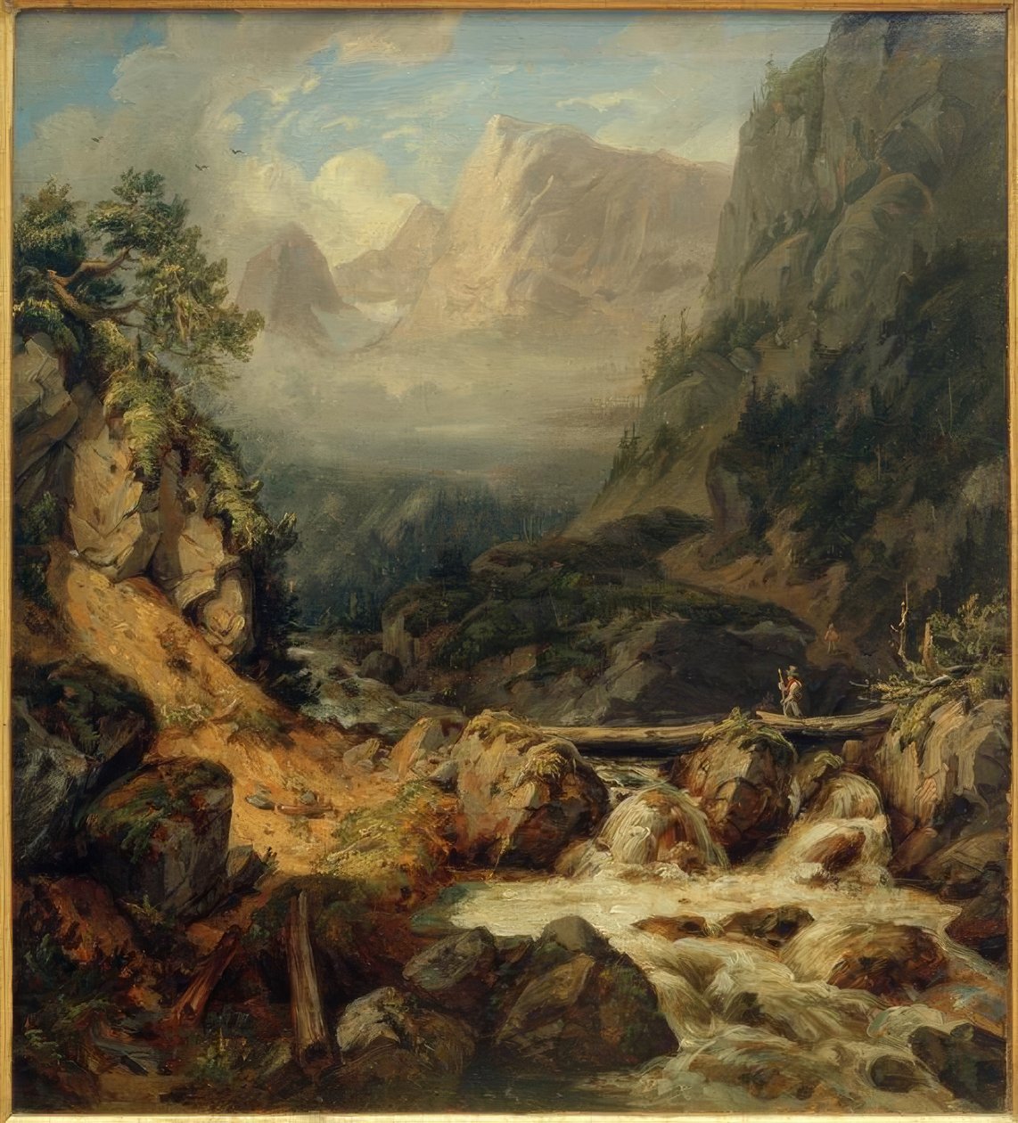 Le ruisseau forestier près de Hallstatt - Carl Morgenstern