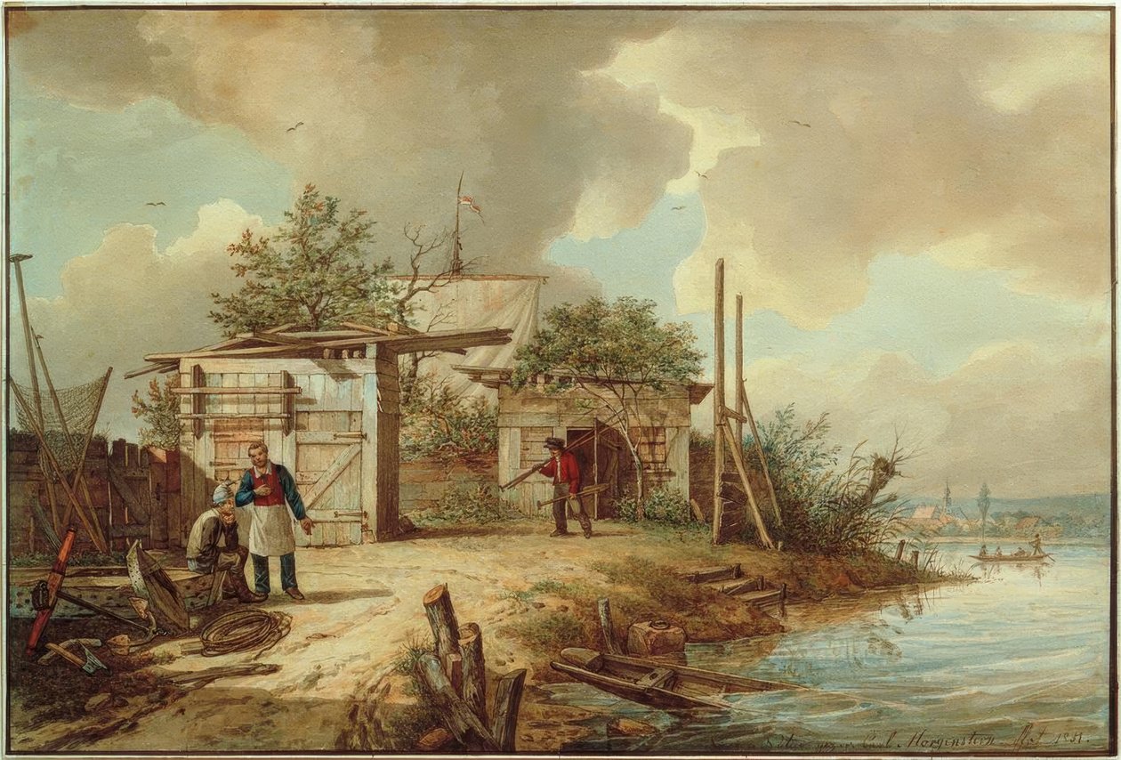 C. Morgenstern, cabanes de pêcheurs sur l