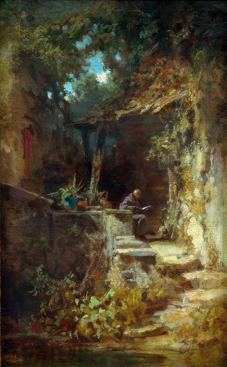 Ermite lisant - Carl Spitzweg