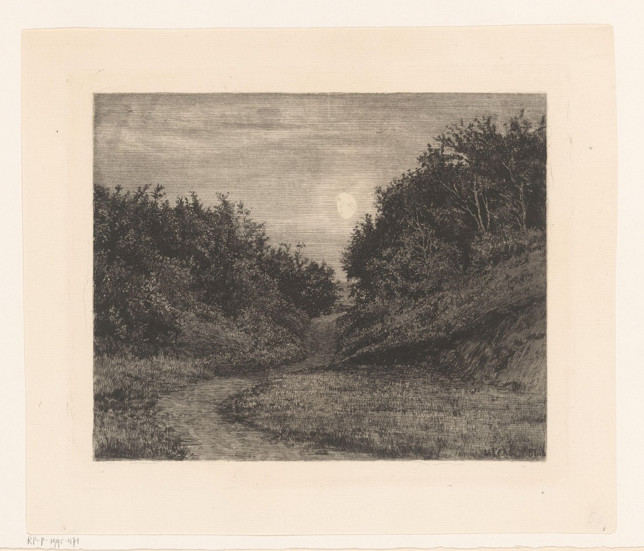 Sentier forestier au clair de lune - Carl Bloch