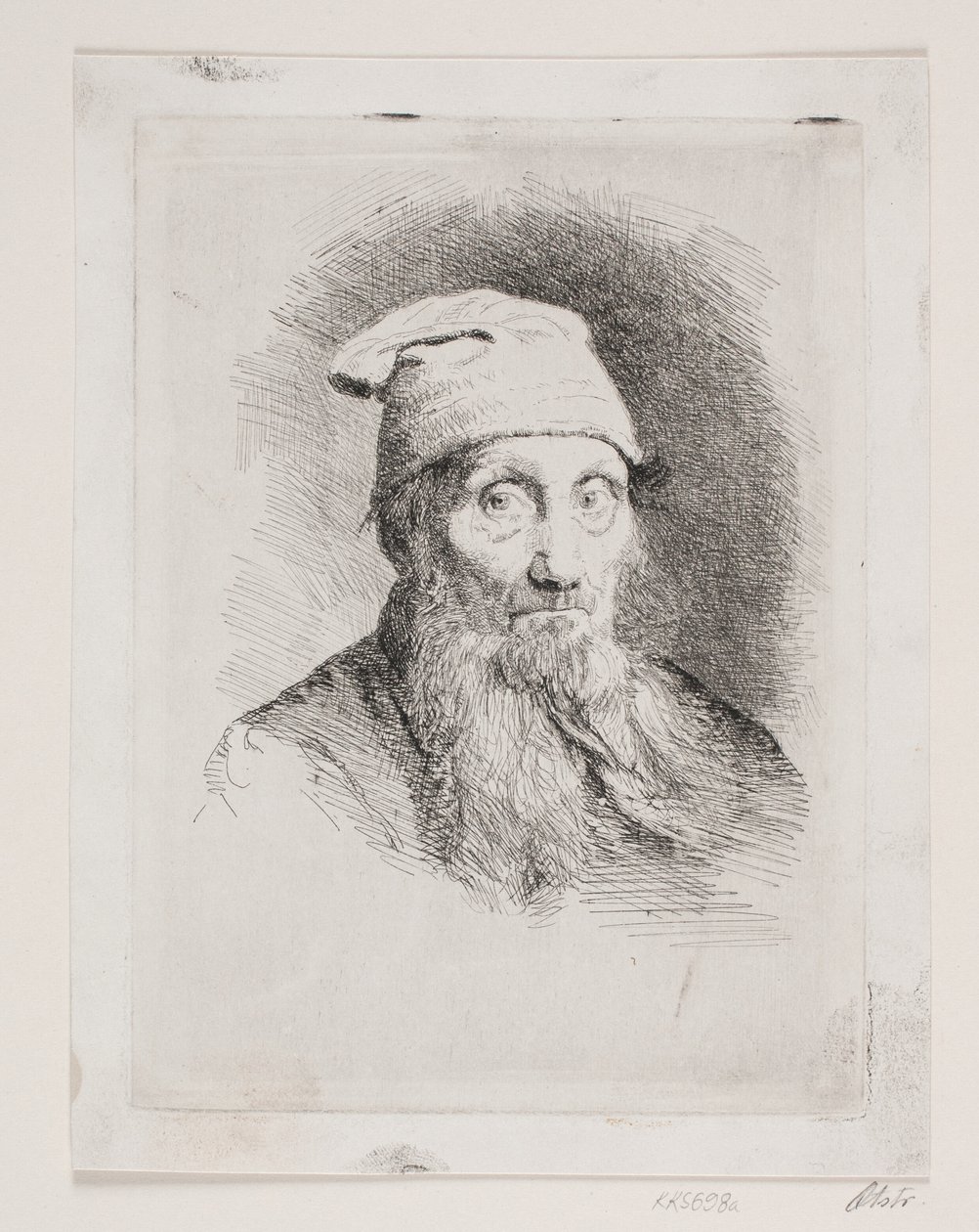 Un vieil homme avec un bonnet. Buste - Carl Bloch