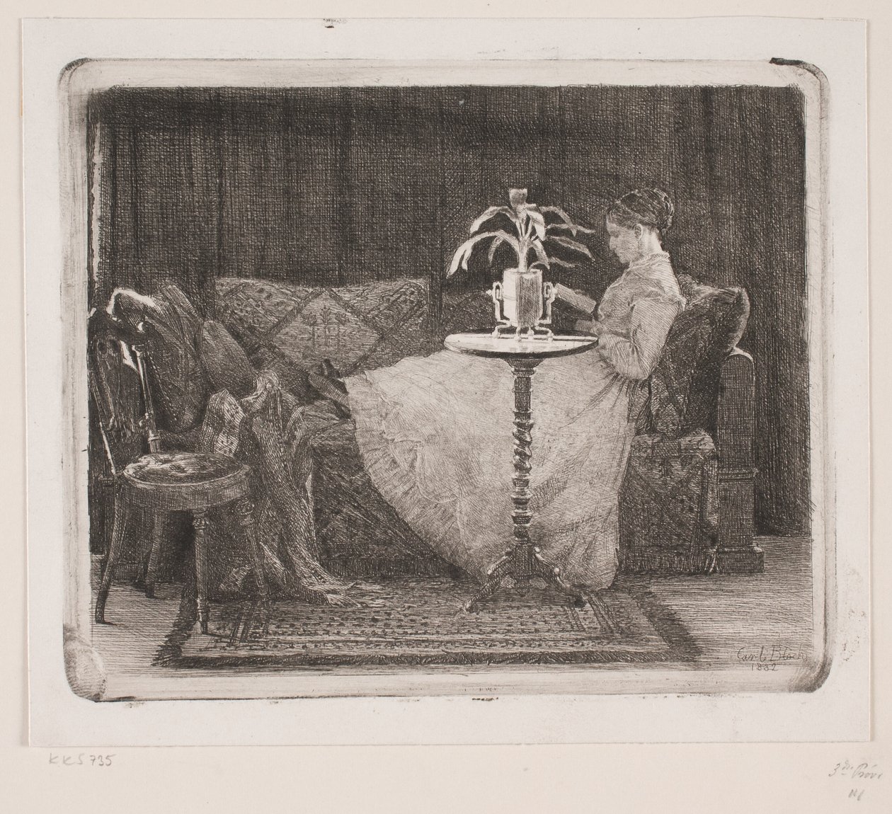 Dame lisant - Carl Bloch