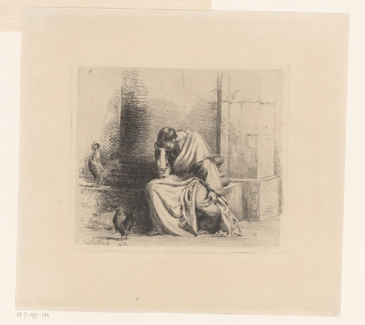Pierre avec coq chantant - Carl Bloch