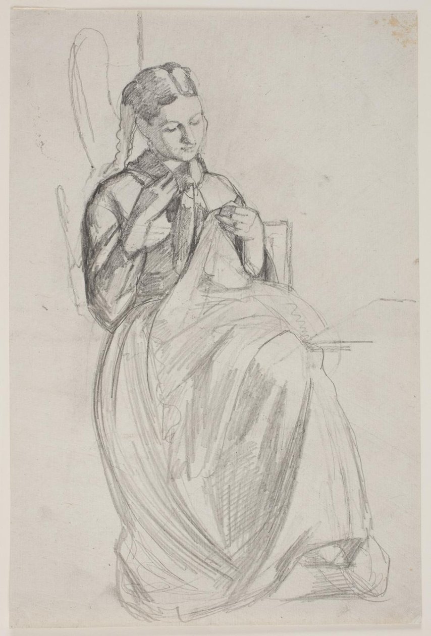 Jeune fille cousant (épouse de l