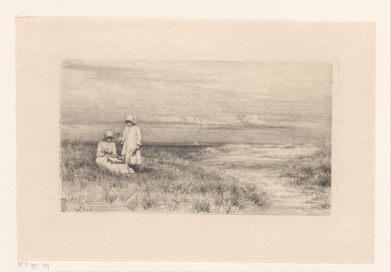 Femme et fille dans les dunes - Carl Bloch