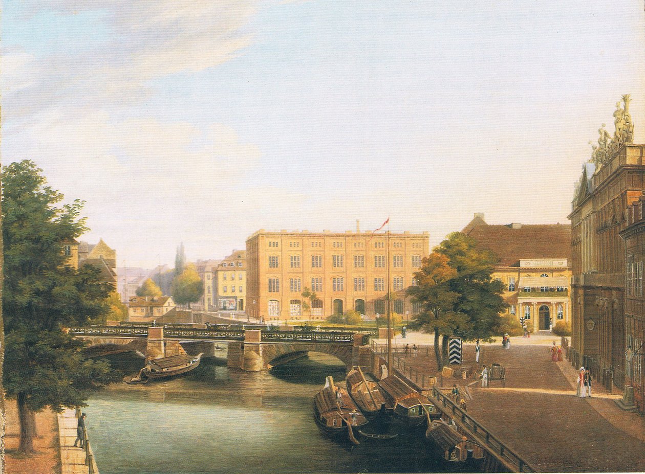 Königliche Bauschule with Schlossbrücke à Berlin - Carl Daniel Freydanck