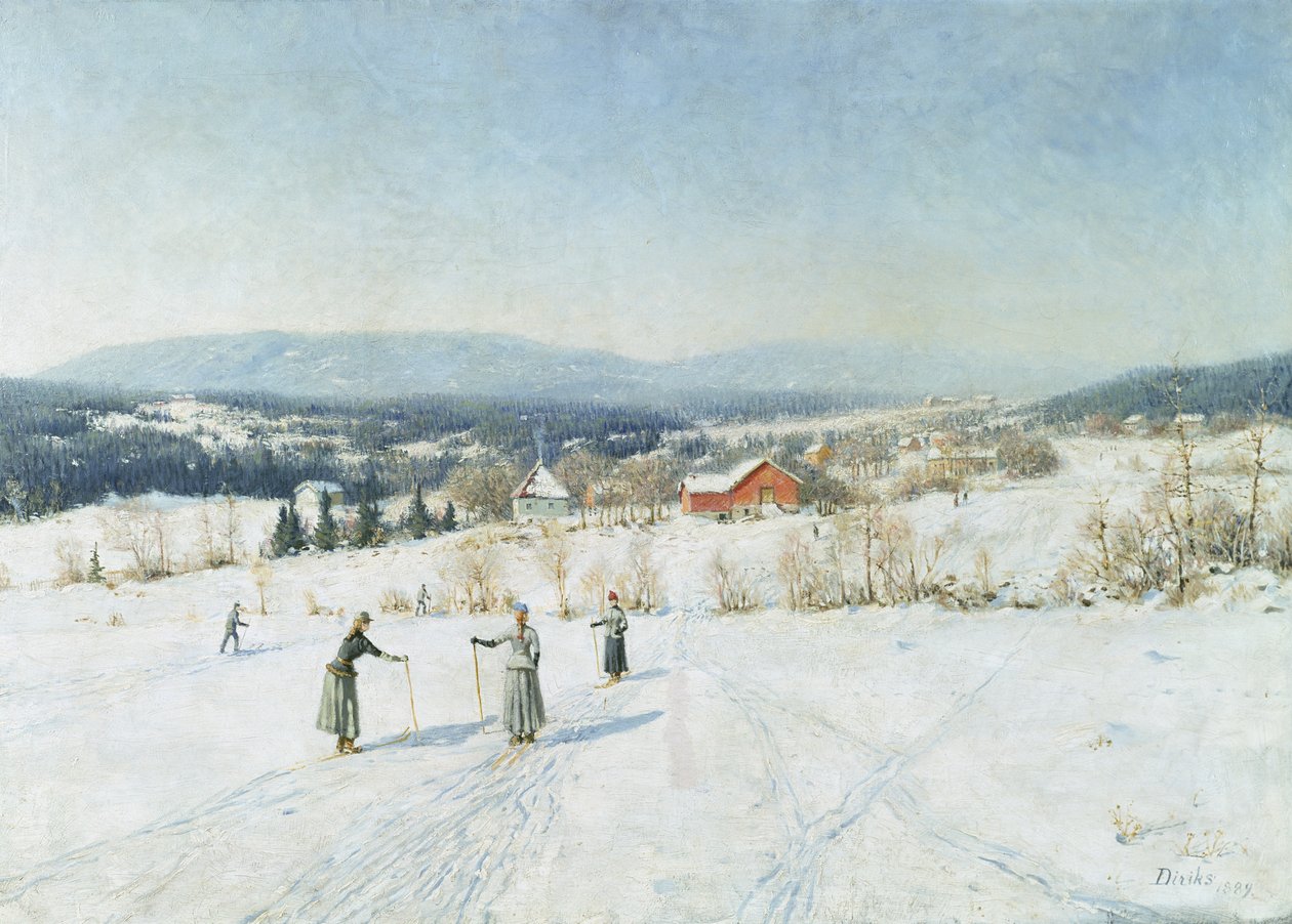 Paysage avec skieurs - Carl Edvard Diriks