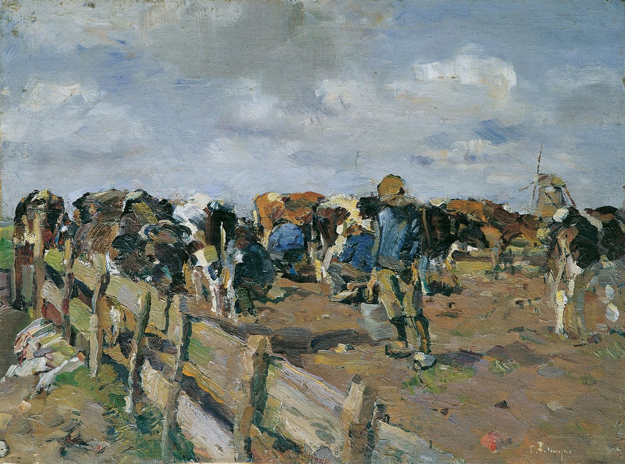 Traite des vaches - Carl Fahringer