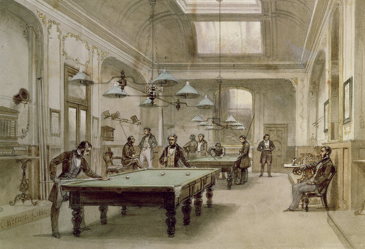 Une salle de billard, 1861 - Carl Friedrich Heinrich Werner