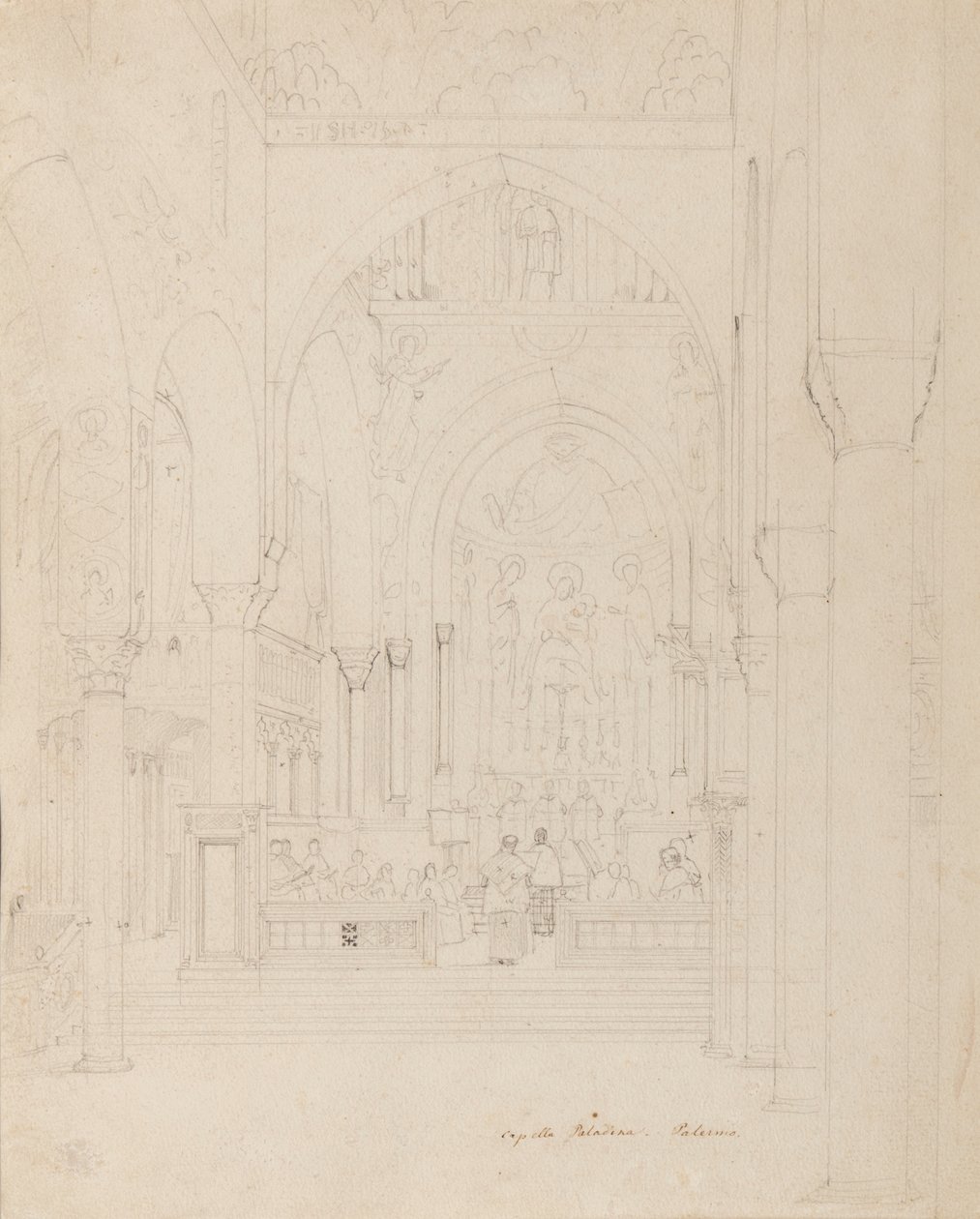 Sicile : Cappella Palatina, Palerme, vers 1850 - Carl Friedrich Heinrich Werner