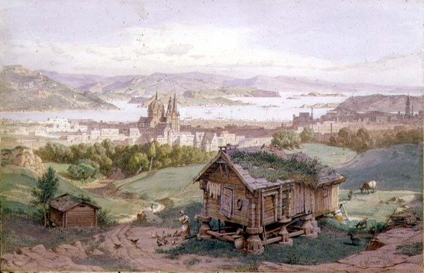 Vue de Christiania - Carl Friedrich Heinrich Werner