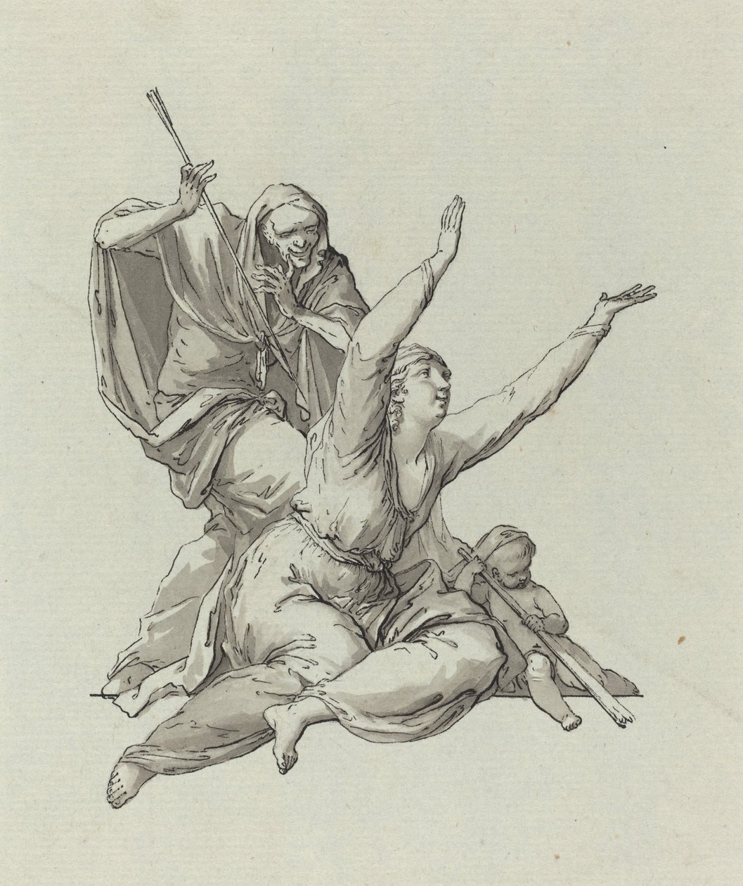 La mort traquant une femme - Carl Gotthard Langhans