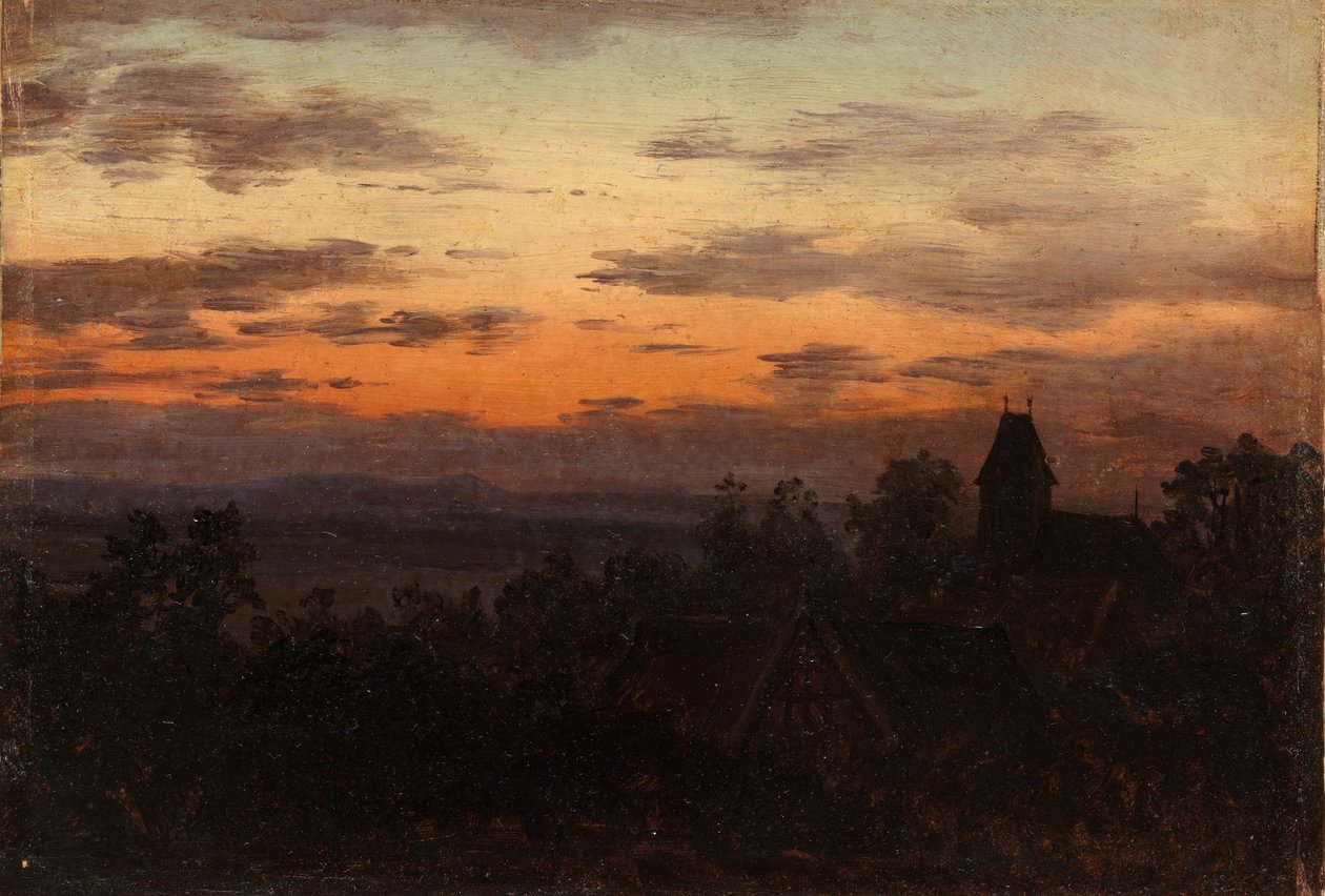Paysage au coucher du soleil - Carl Gustav Carus