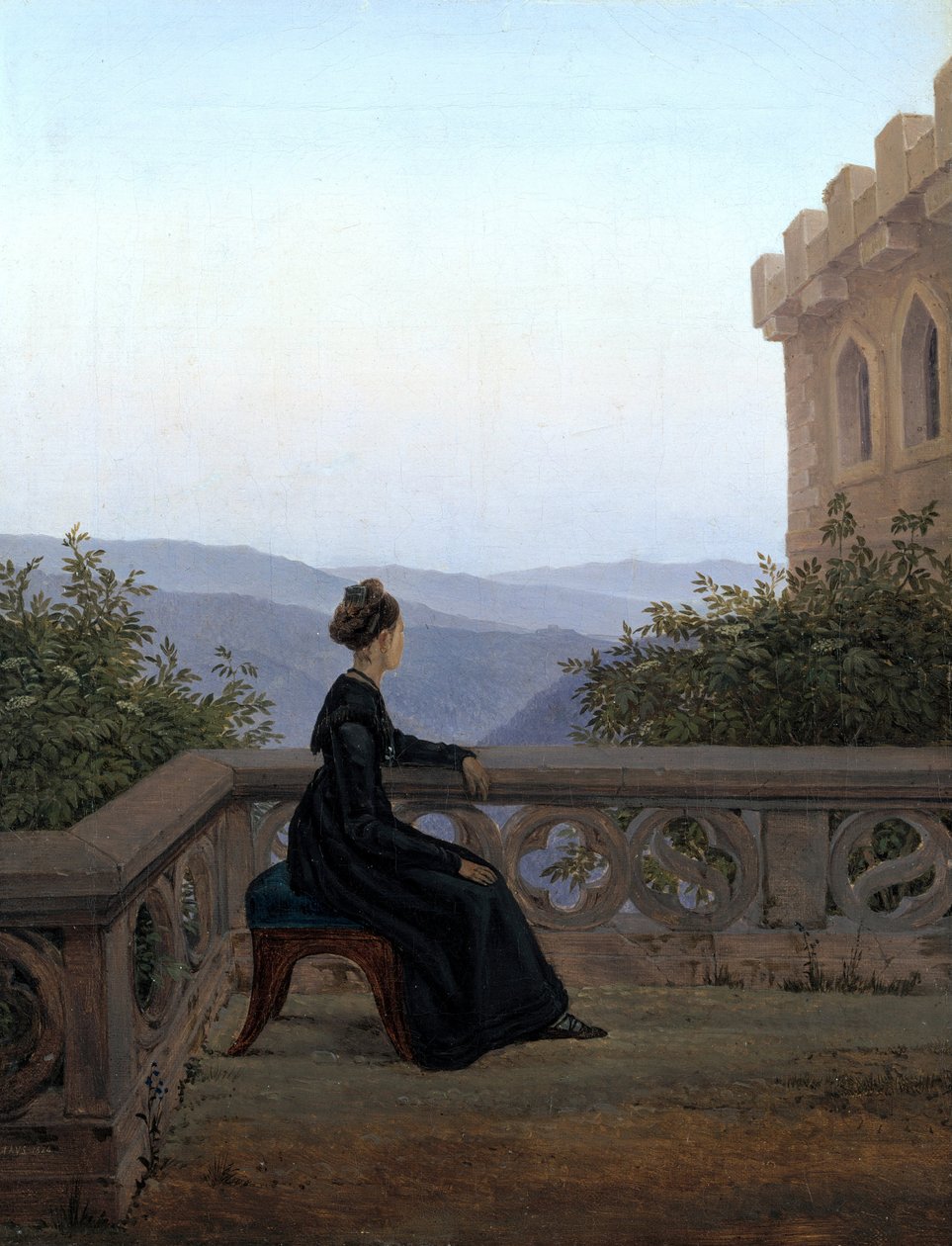 Femme sur le balcon, 1824 - Carl Gustav Carus