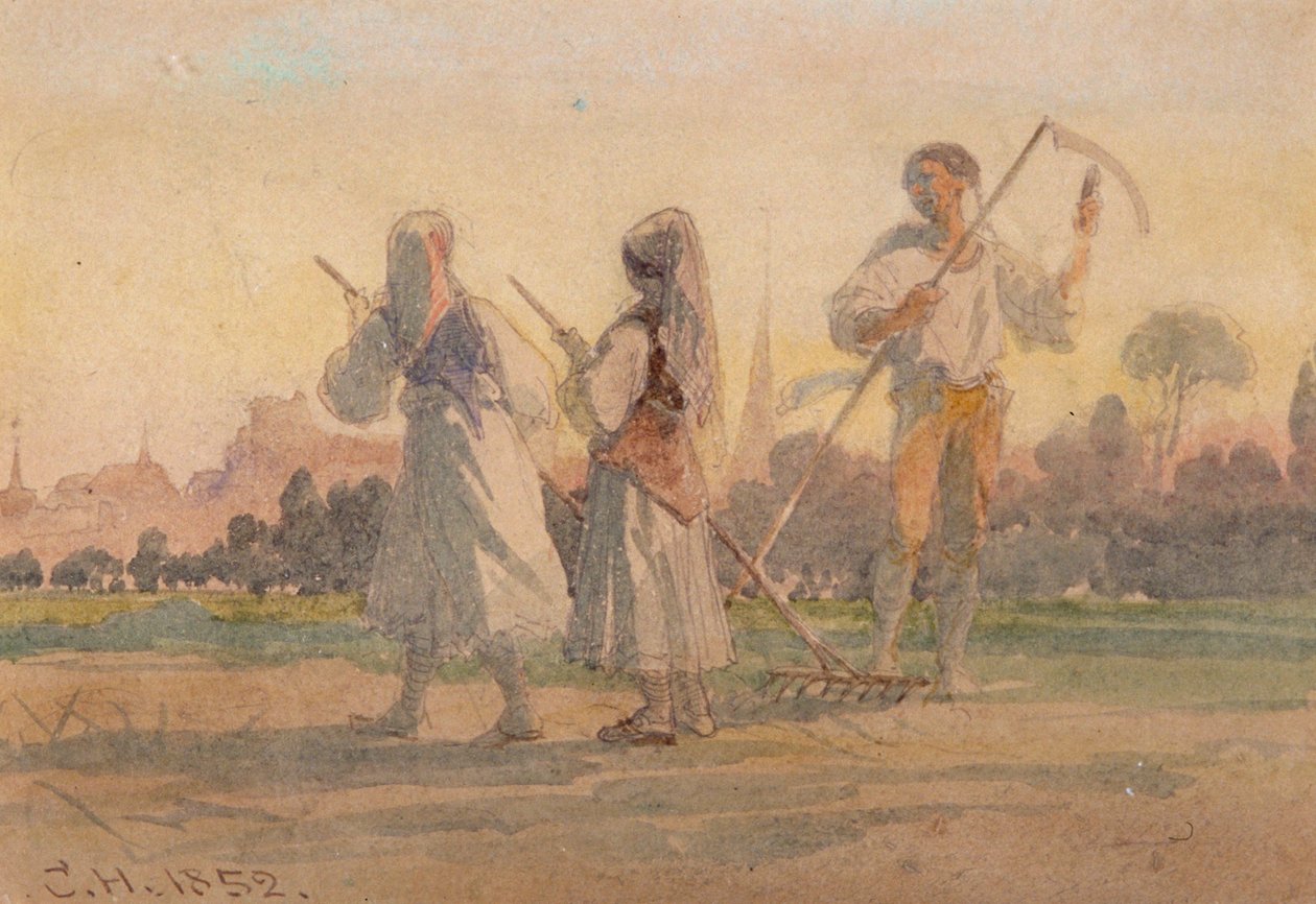 Paysans franconiens près de Wurtzbourg, Allemagne, 1852 - Carl Haag
