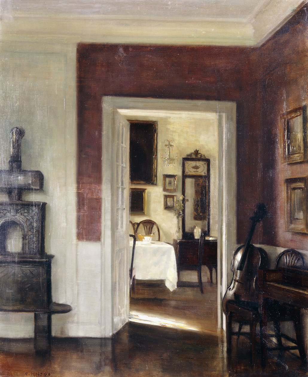 Un intérieur avec un violoncelle - Carl Holsoe
